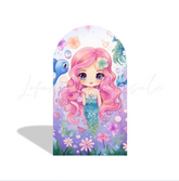 Mermaid Birthday Baby Shower Party Background Arch Backdrop Wall Cloth Cover